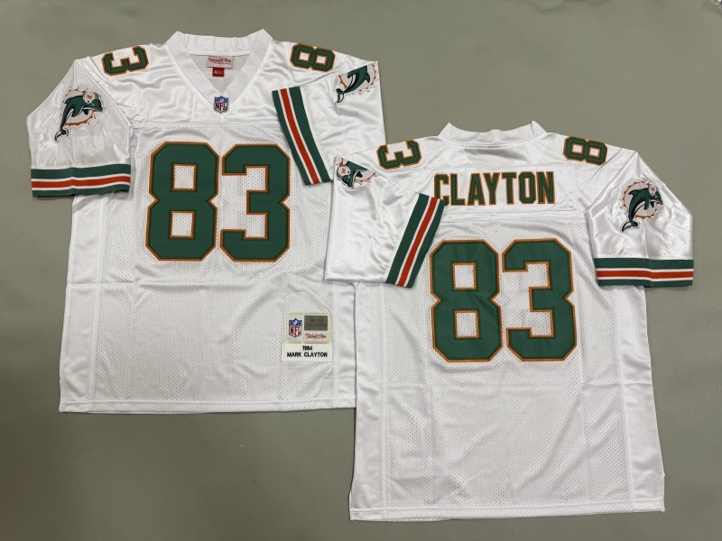 Men 2025 Miami Dolphins #83 Clayton white Throwback Limited NFL Jersey style 001->atlanta falcons->NFL Jersey
